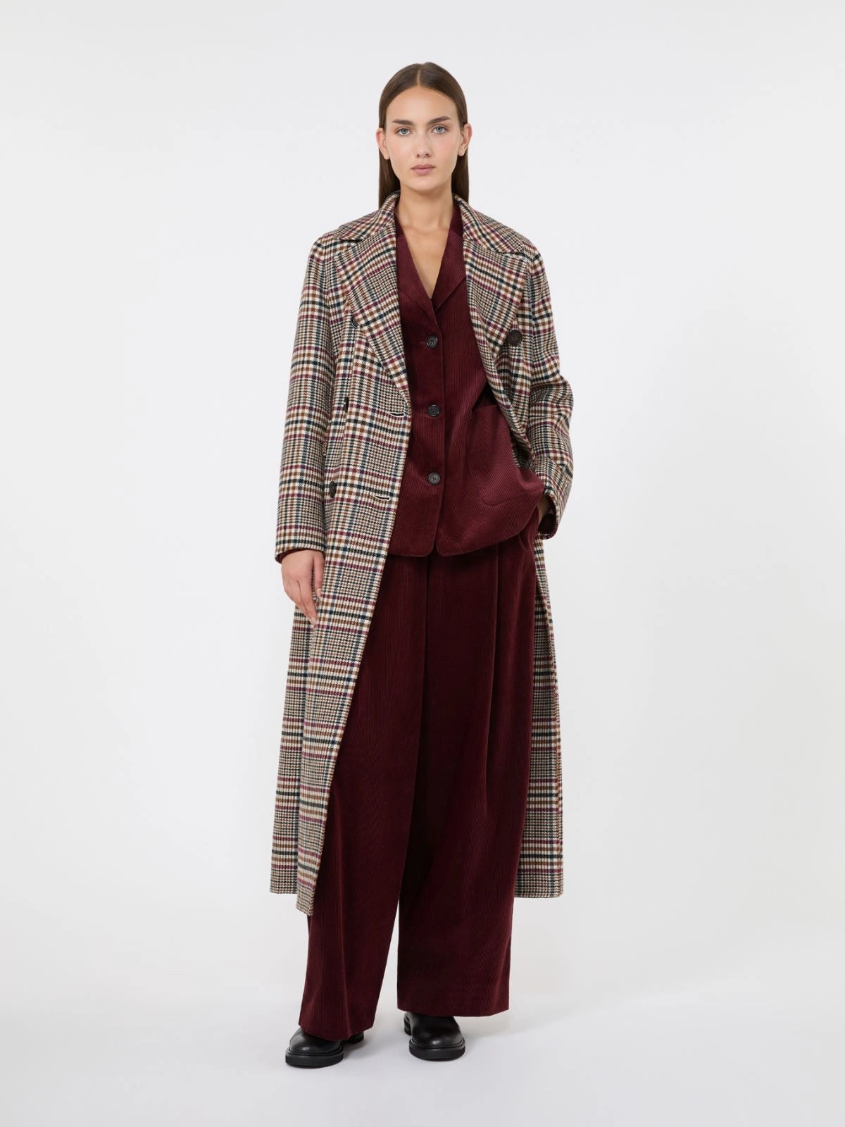 Cappotto in doppio di lana Check SMMCRISTINA 001 S MAX MARA