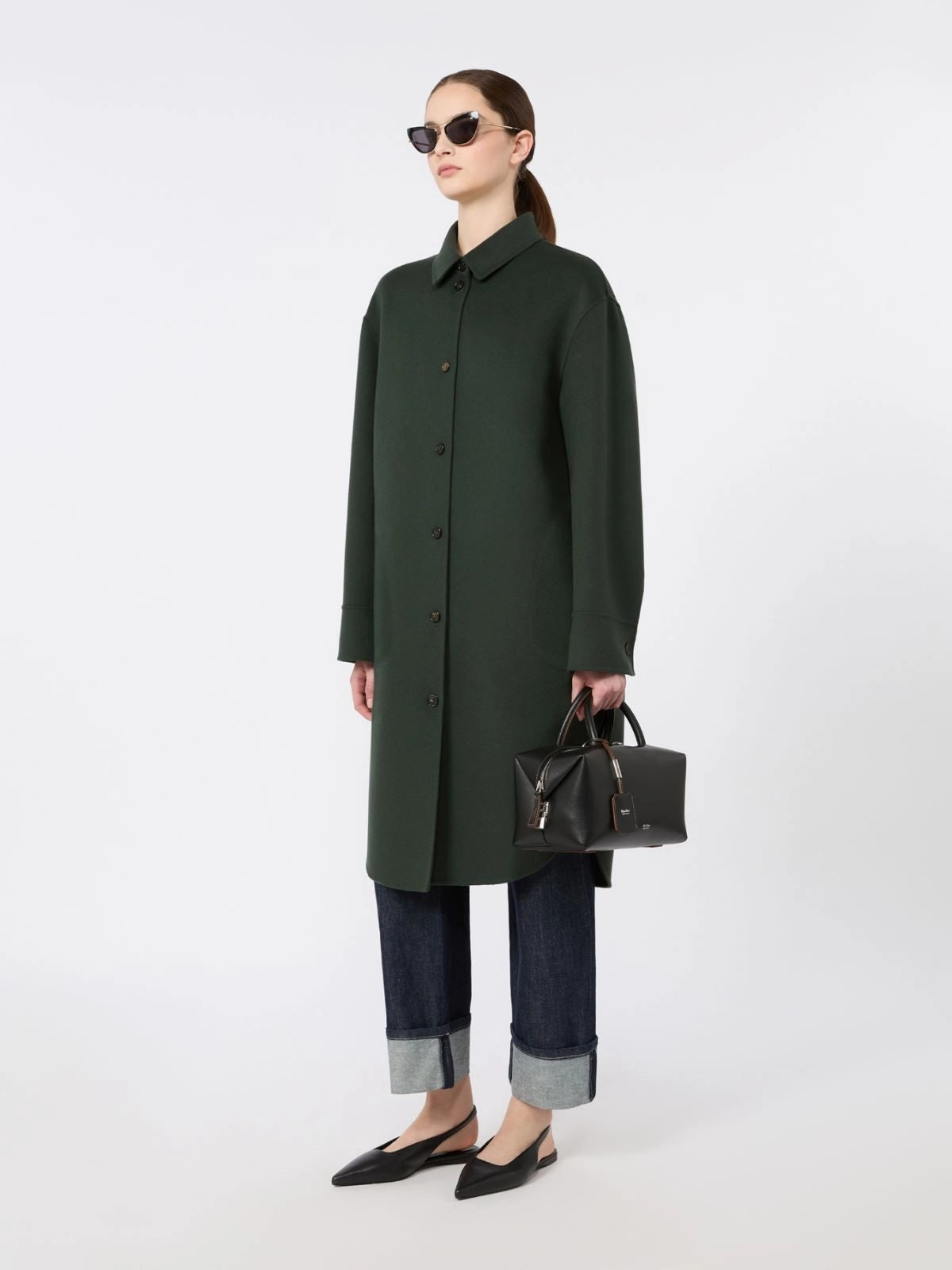 'S MAX MARA Cappotto midi in drap di lana SMMFANTE 018 S MAX MARA