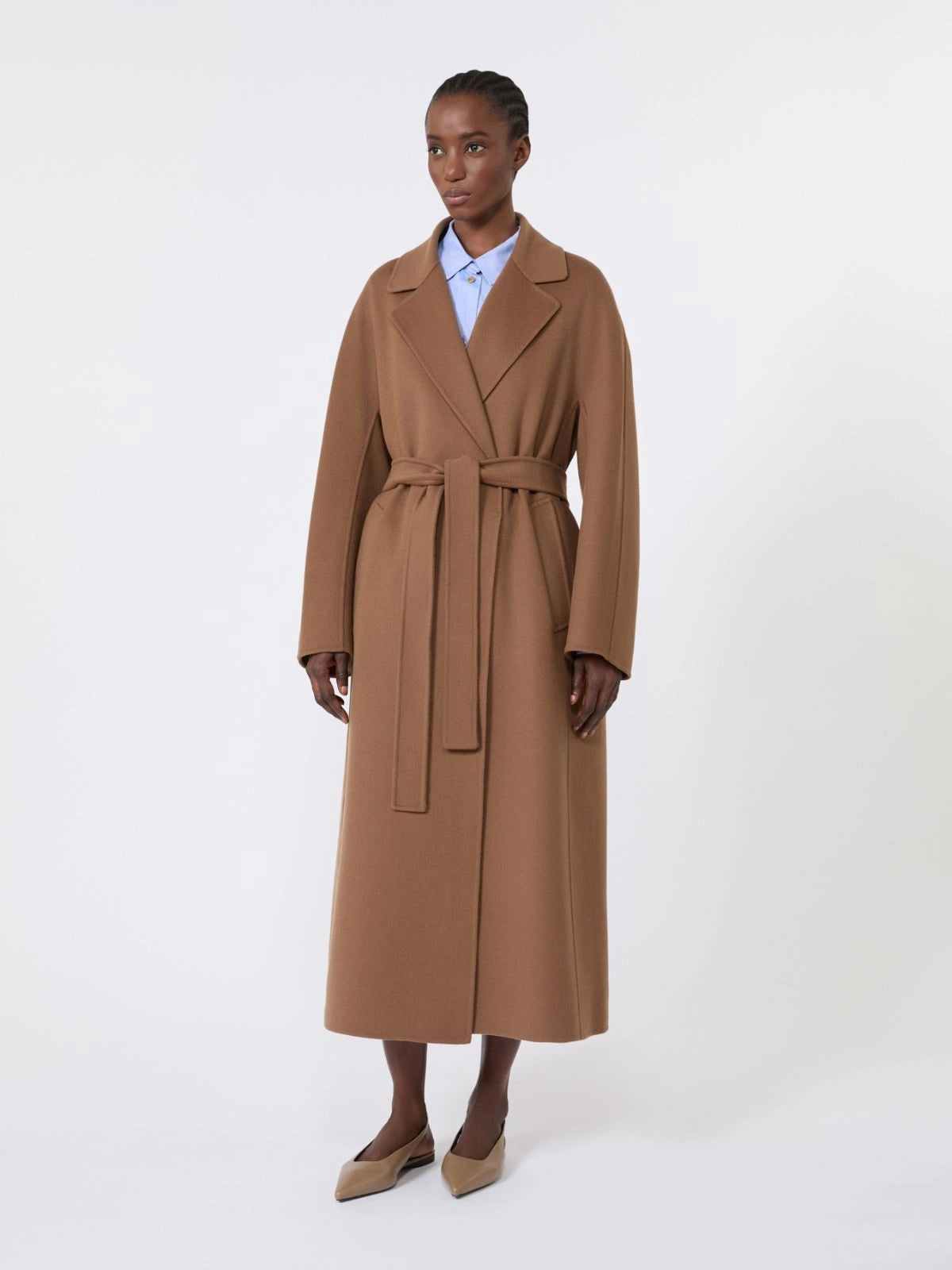 'S MAX MARA Cappotto lungo a vestaglia in drap di lana SMMPENELOPE 041 S MAX MARA