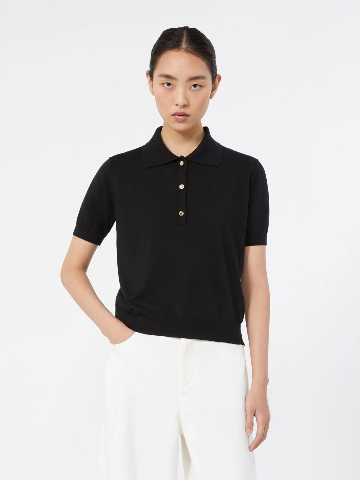 'S MAX MARA Polo in filato di cotone, seta e cachemire SMMPOMPOSA 007 S MAX MARA