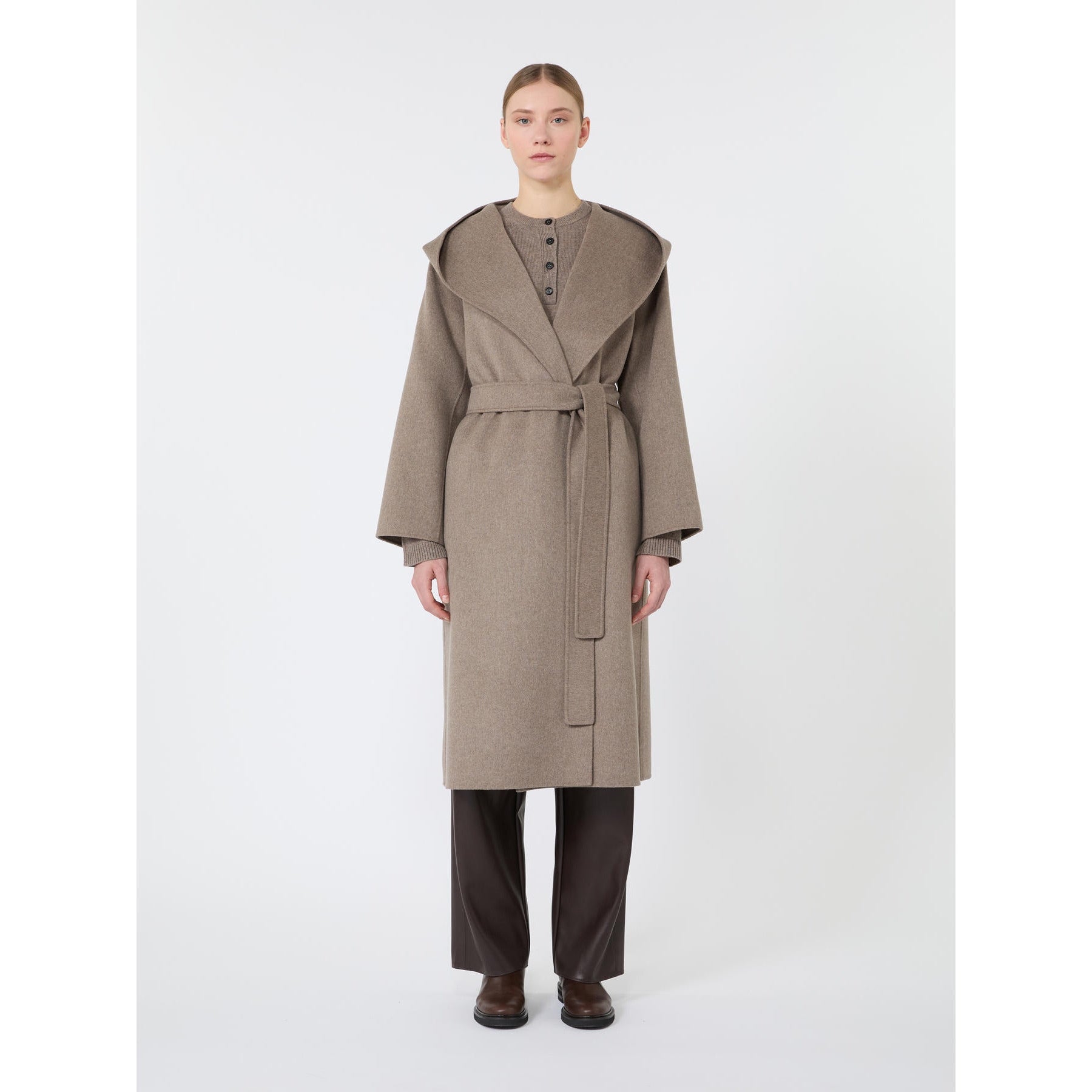 'S MAX MARA Cappotto in pura lana con cappuccio SMMROMOLO 044 S MAX MARA
