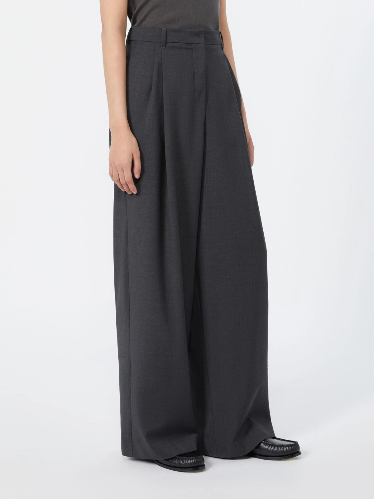 'S MAX MARA Pantalone palazzo in tela di lana SMMTARO 016 S MAX MARA