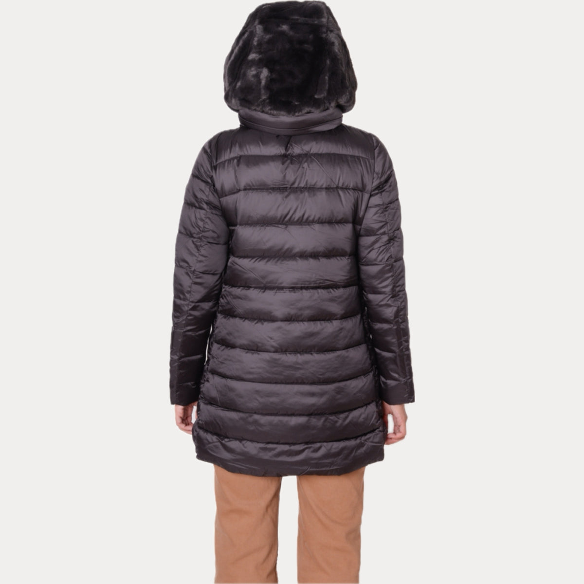 SAVE THE DUCK - PIUMINO DONNA MORO CON INSERTO IN ECOPELLICCIA<BR/> D40280W 40009 SAVE THE DUCK