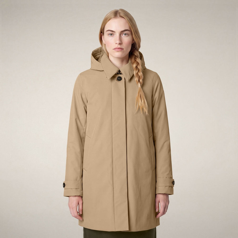 Impermeabile donna mod. Embie beige stardust<BR/> D42023W 40015 SAVE THE DUCK