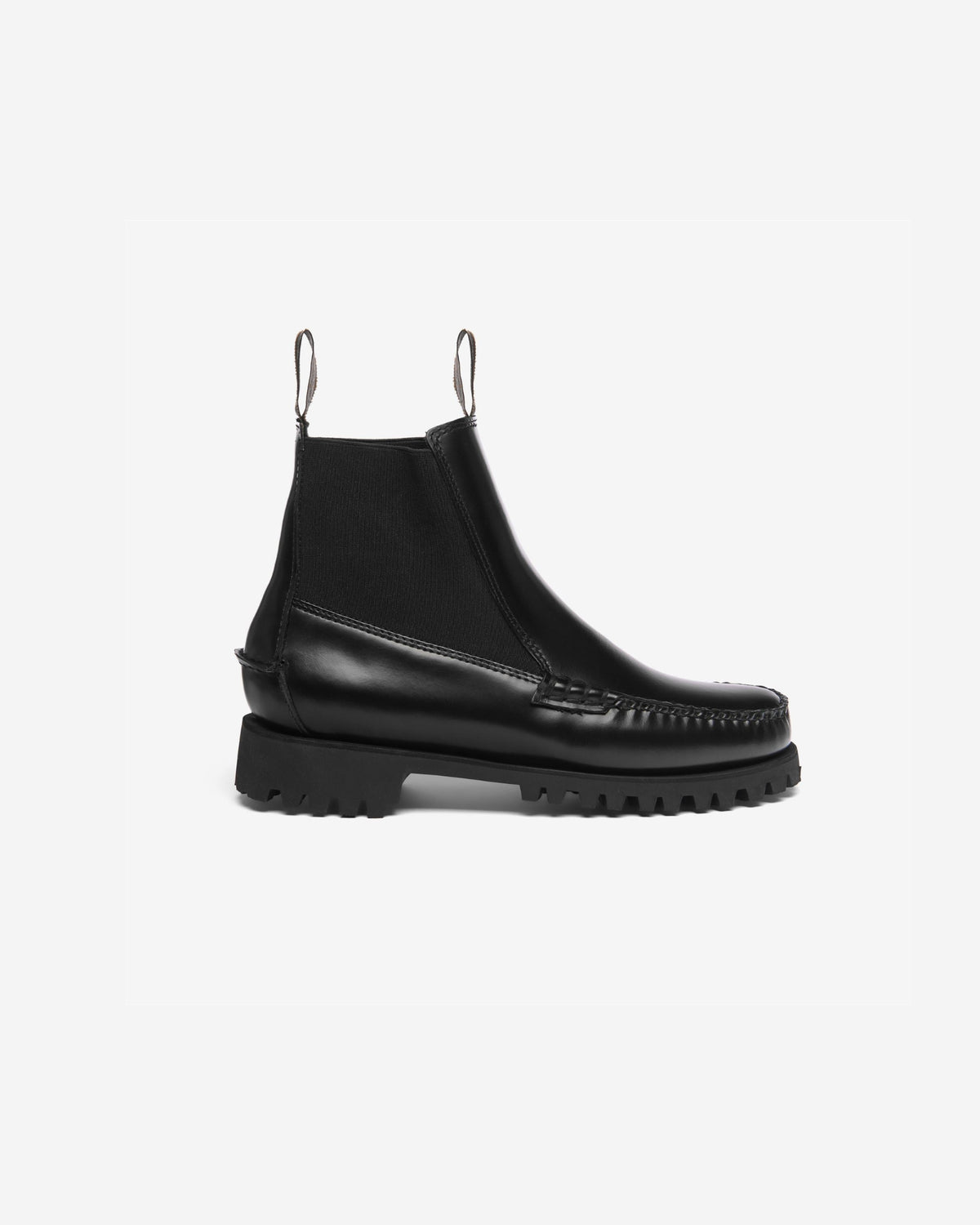 CALLIOPE LUG WOMAN<BR/>Stivaletto Chelsea Sebago con suola carrarmato in pelle nero da donna 72124CW BLACK SEBAGO