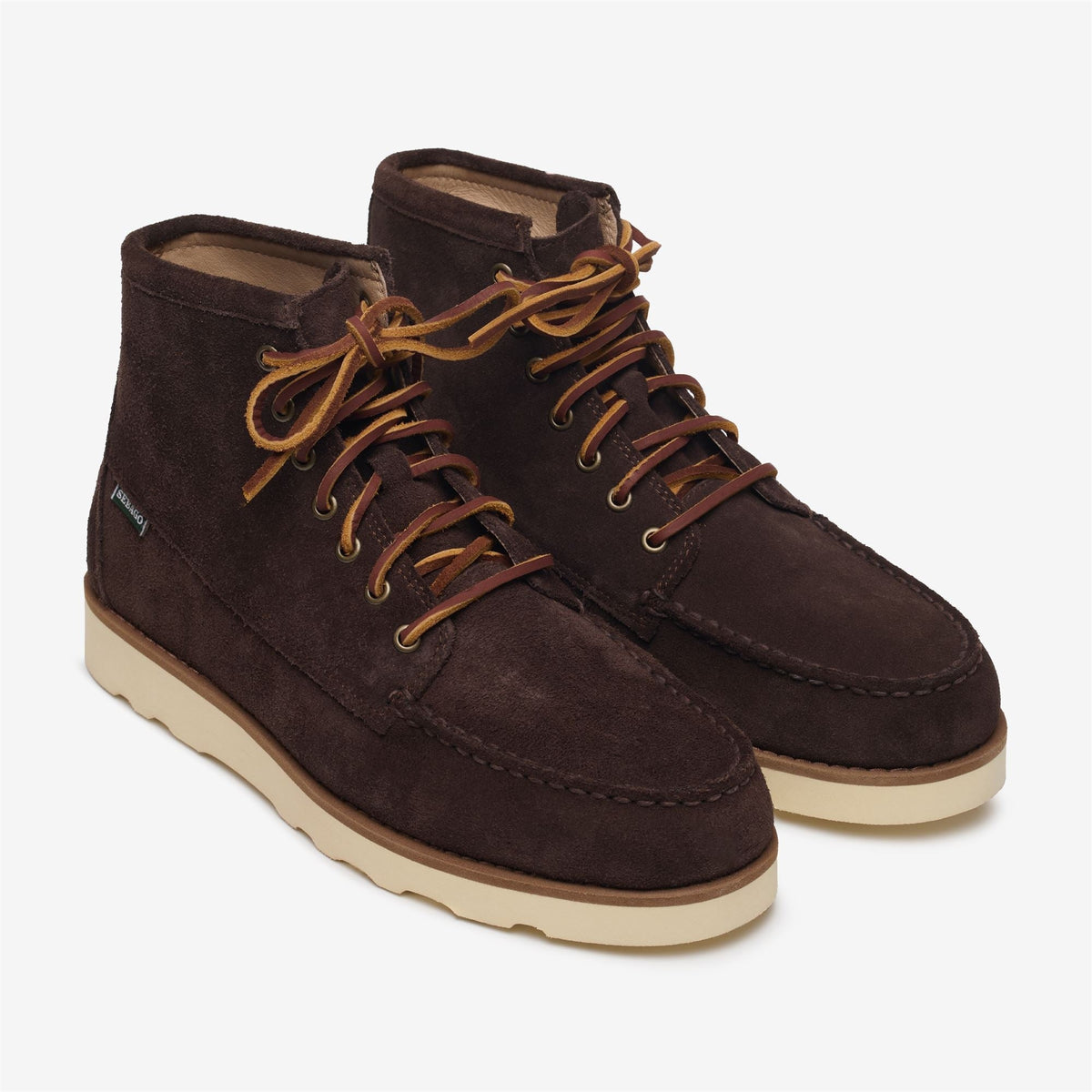 TALA MID SUEDE<BR/>Mocassino Sebago in camoscio marrone da uomo 76111SW DARK BROWN SEBAGO