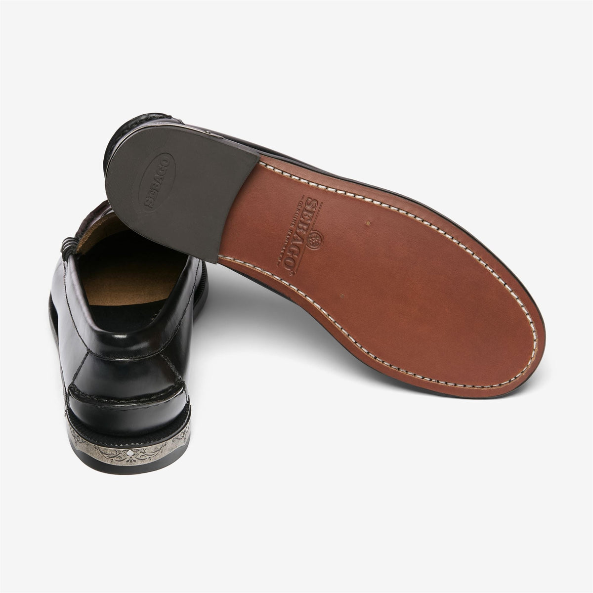 DAN SCARABEO WOMAN<BR/>Mocassino Sebago in pelle nero da donna 76114YW BLACK SEBAGO