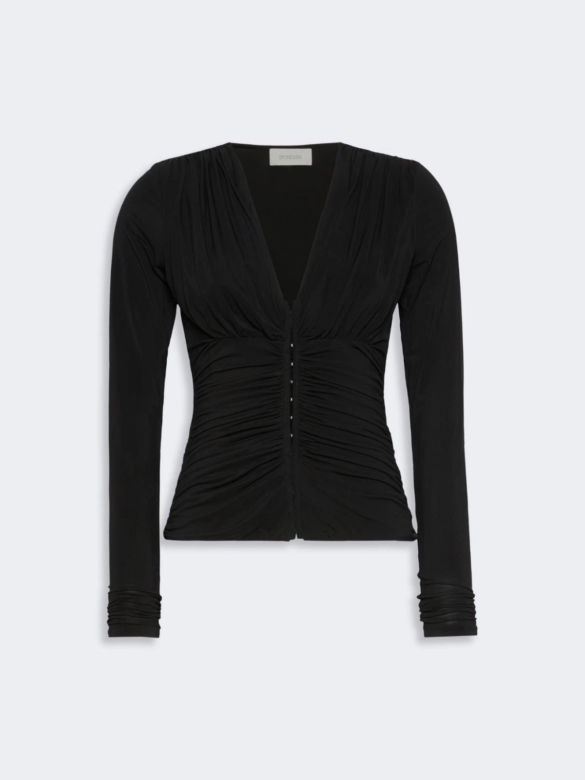 SPORTMAX<BR/>Top a maniche lunghe in jersey di viscosa - Nero SPXBEATO 003 SPORTMAX