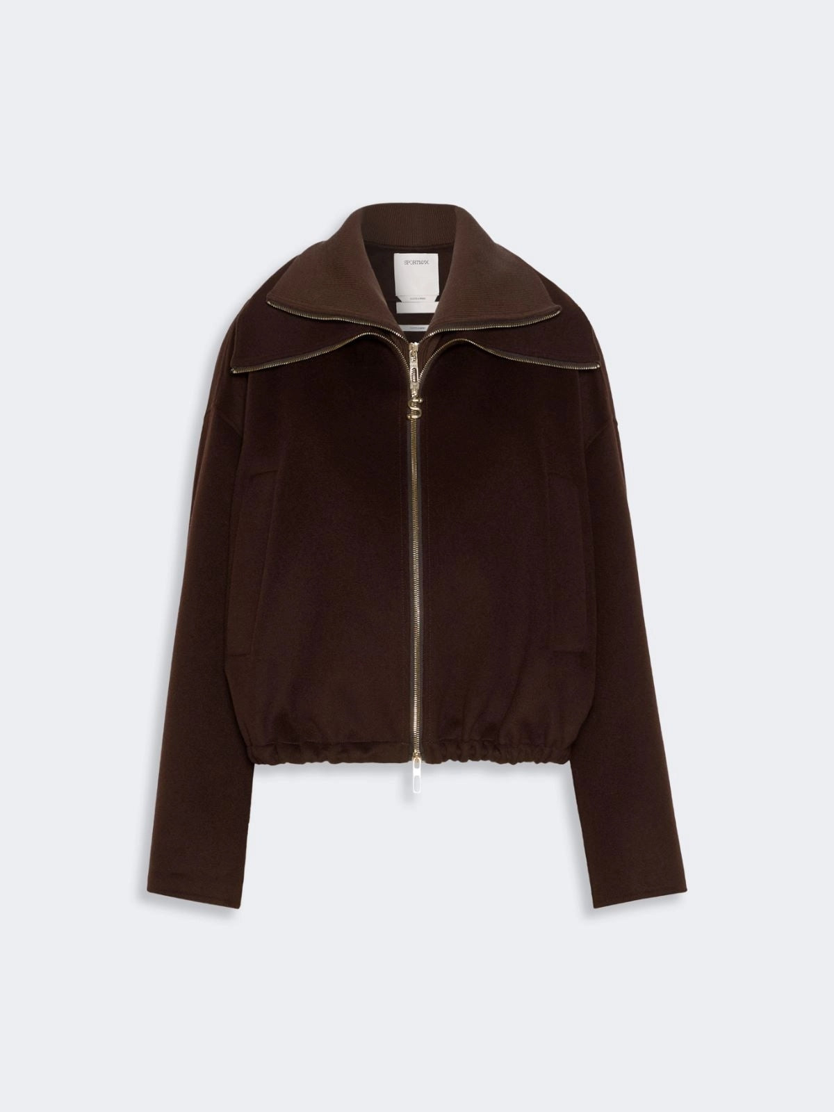 SPORTMAX<BR/>Bomber in pura lana con davantino rimovibile - Cioccolato SPXEMIRO 038 SPORTMAX
