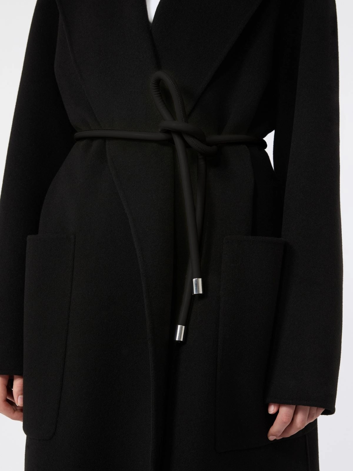 SPORTMAX<BR/>Cappotto oversize in double di lana - Nero SPXZANNATA 013 SPORTMAX