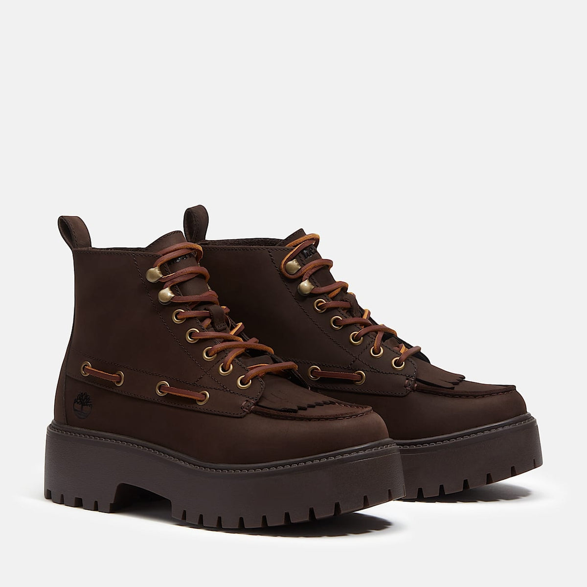 Stivale Sfrangiato con Plateau Stone Street da Donna in marrone scuro TB0A27YZ EIW1 TIMBERLAND