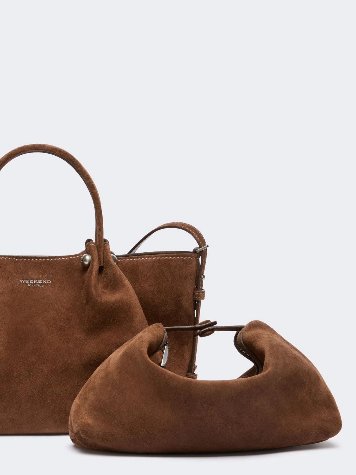 Tote bag piccola in suede - CIOCCOLATO WKARIO 001 WEEKEND