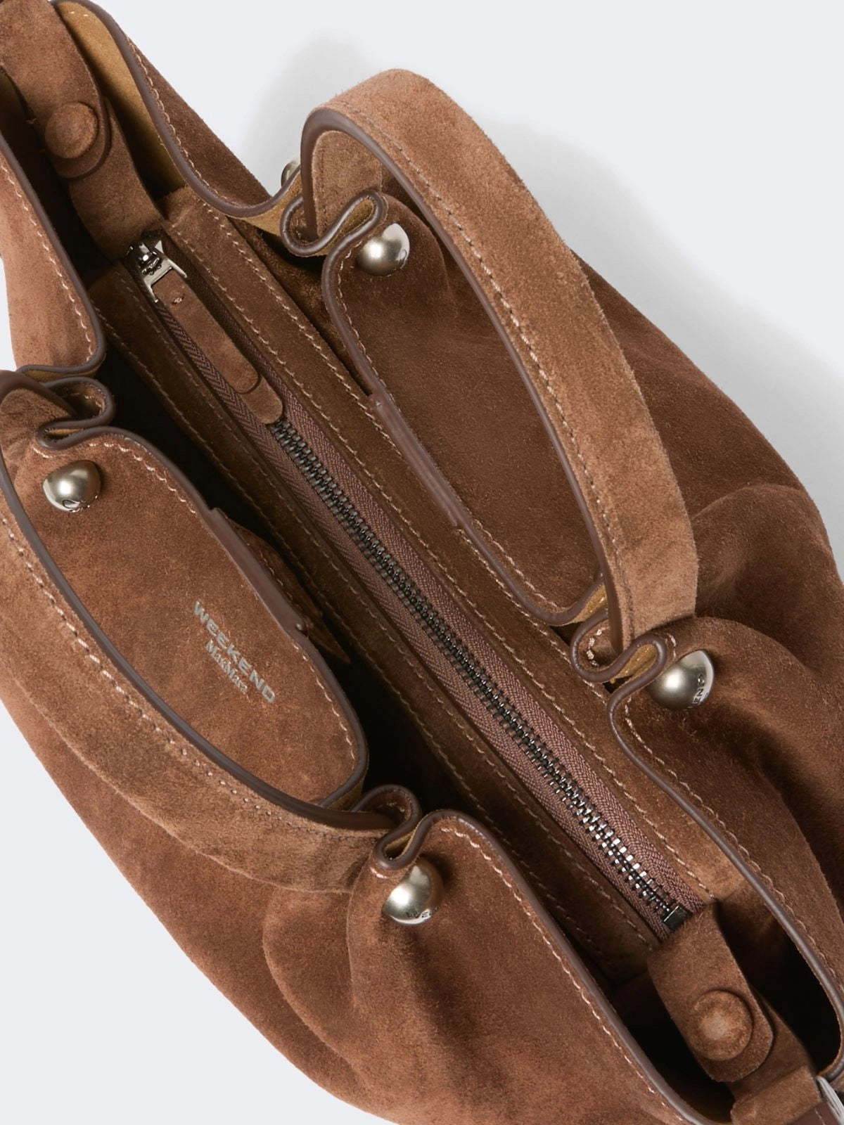 Tote bag piccola in suede - CIOCCOLATO WKARIO 001 WEEKEND