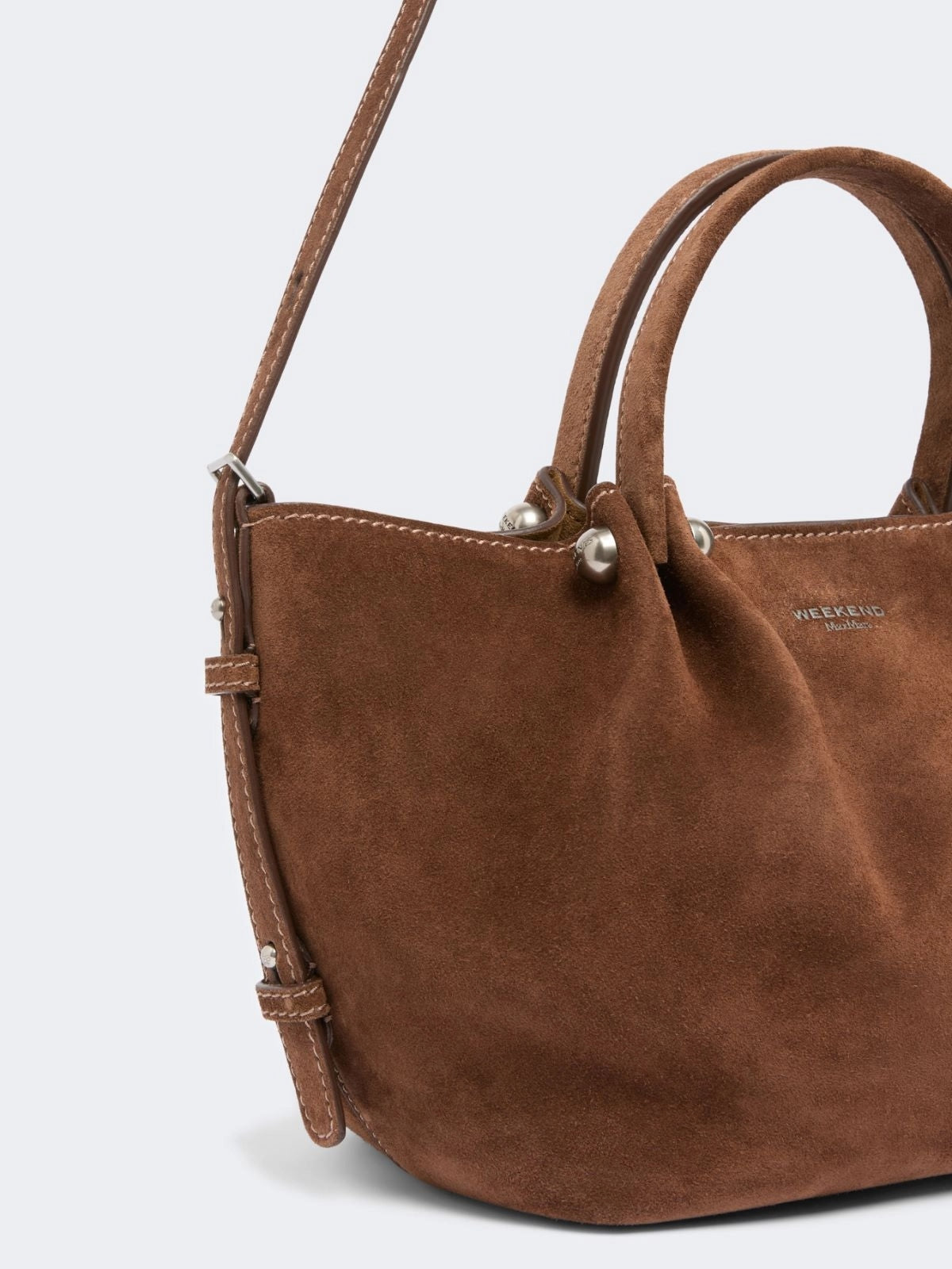 Tote bag piccola in suede - CIOCCOLATO WKARIO 001 WEEKEND
