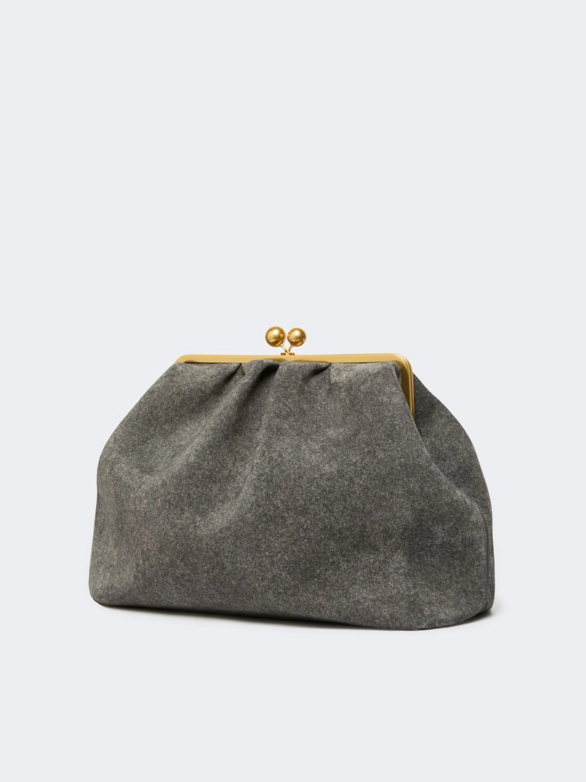 Pasticcino Bag XXL in pelle scamosciata texturizzata - GRIGIO SCURO<BR/> WKAUTILE 001 WEEKEND