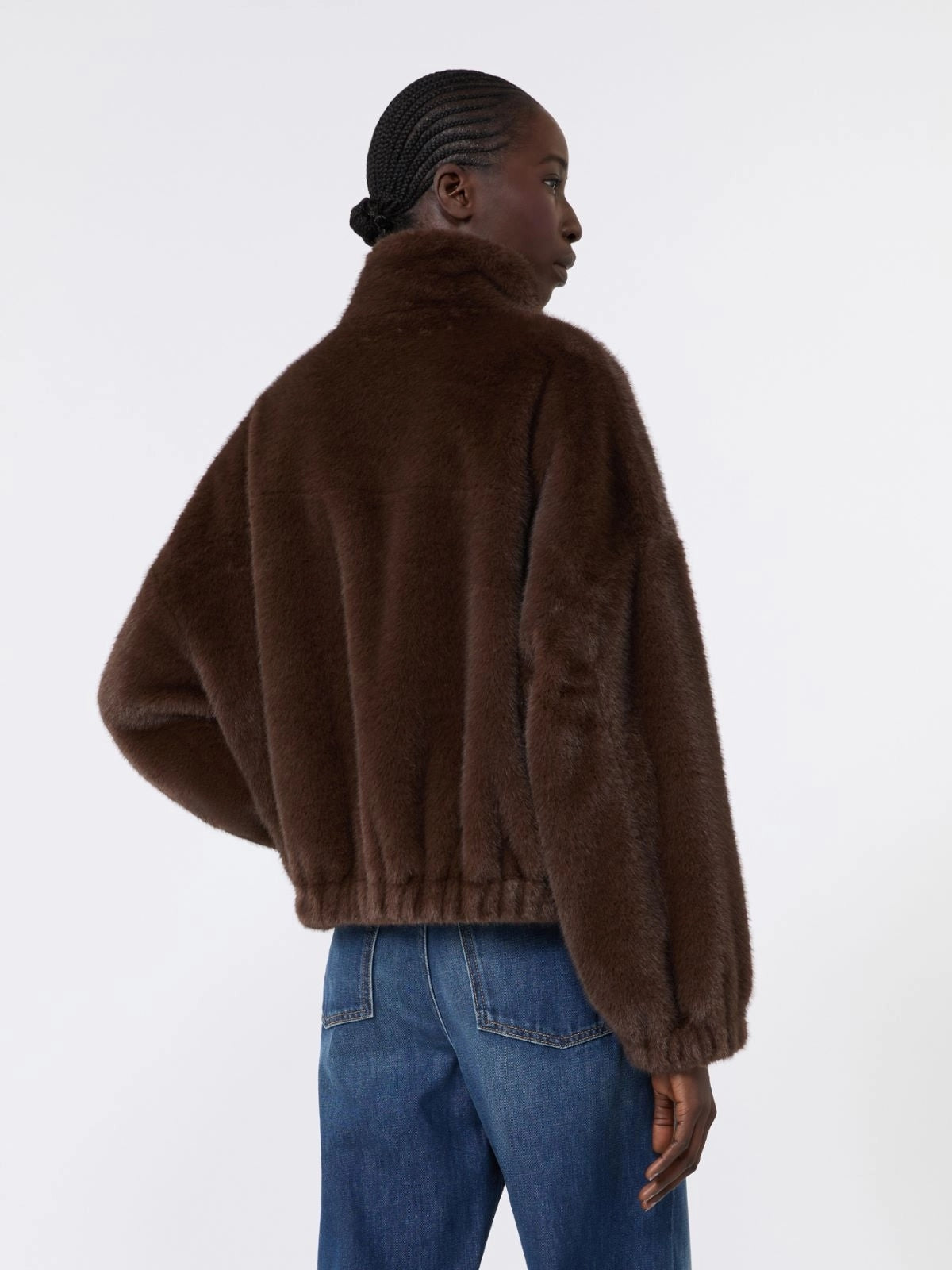 Giacca corta dalla texture soffice - MARRONE<BR/> WKDANEMONE 001 WEEKEND