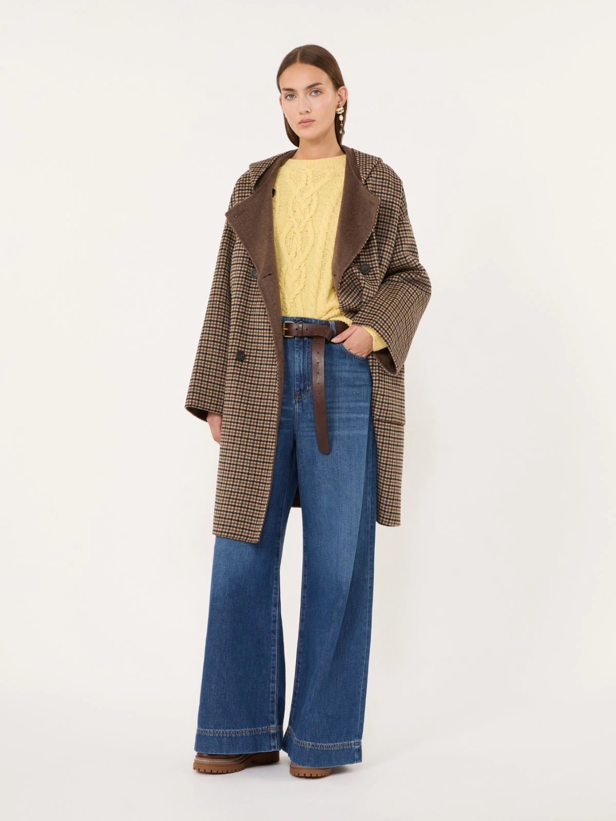 Cappotto in doppio drap di lana - MARRONE<BR/> WKDBALTA 001 WEEKEND