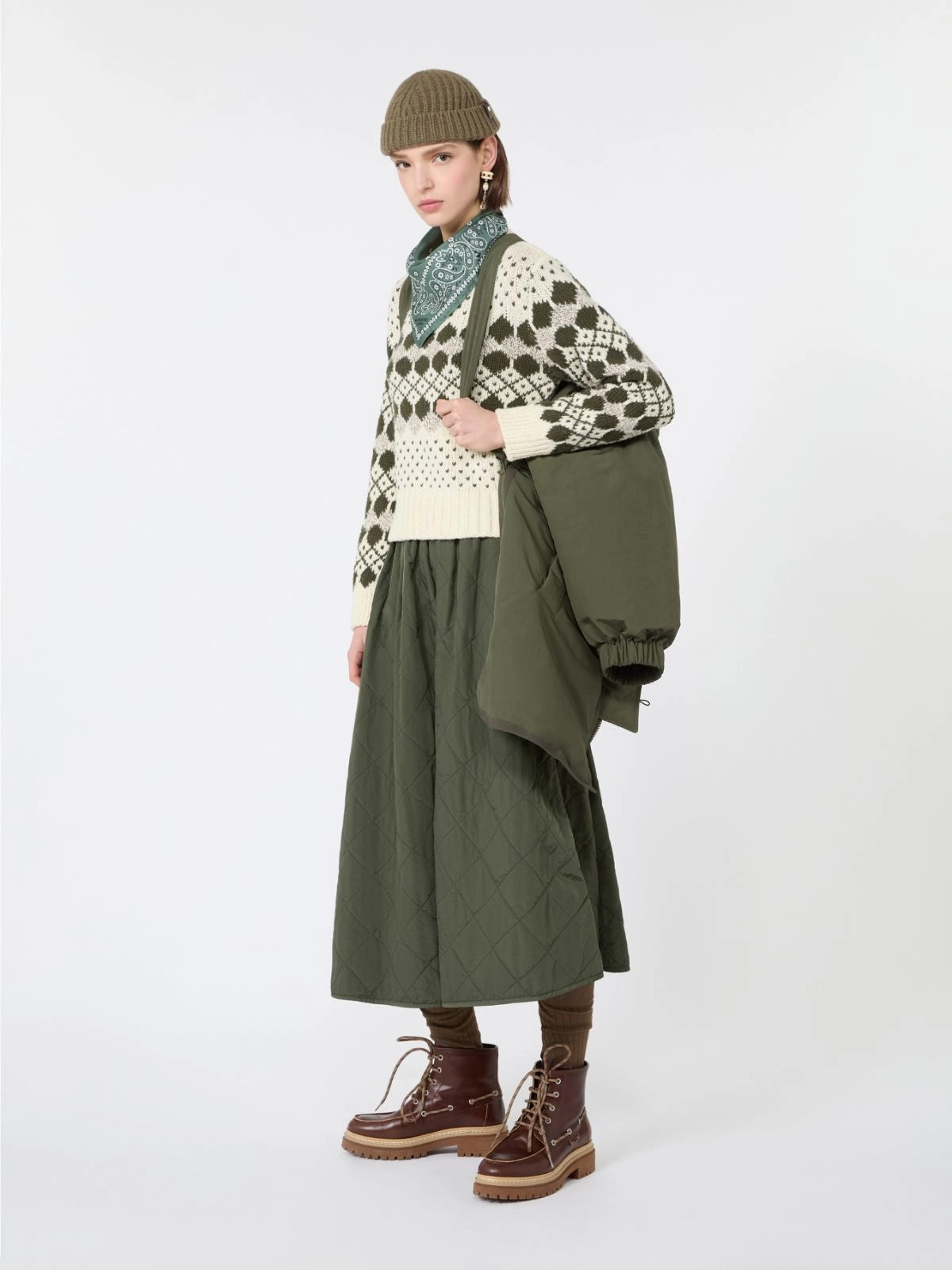 Gonna svasata tela tecnica - VERDE KAKI<BR/> WKDBRIOSE 003 WEEKEND