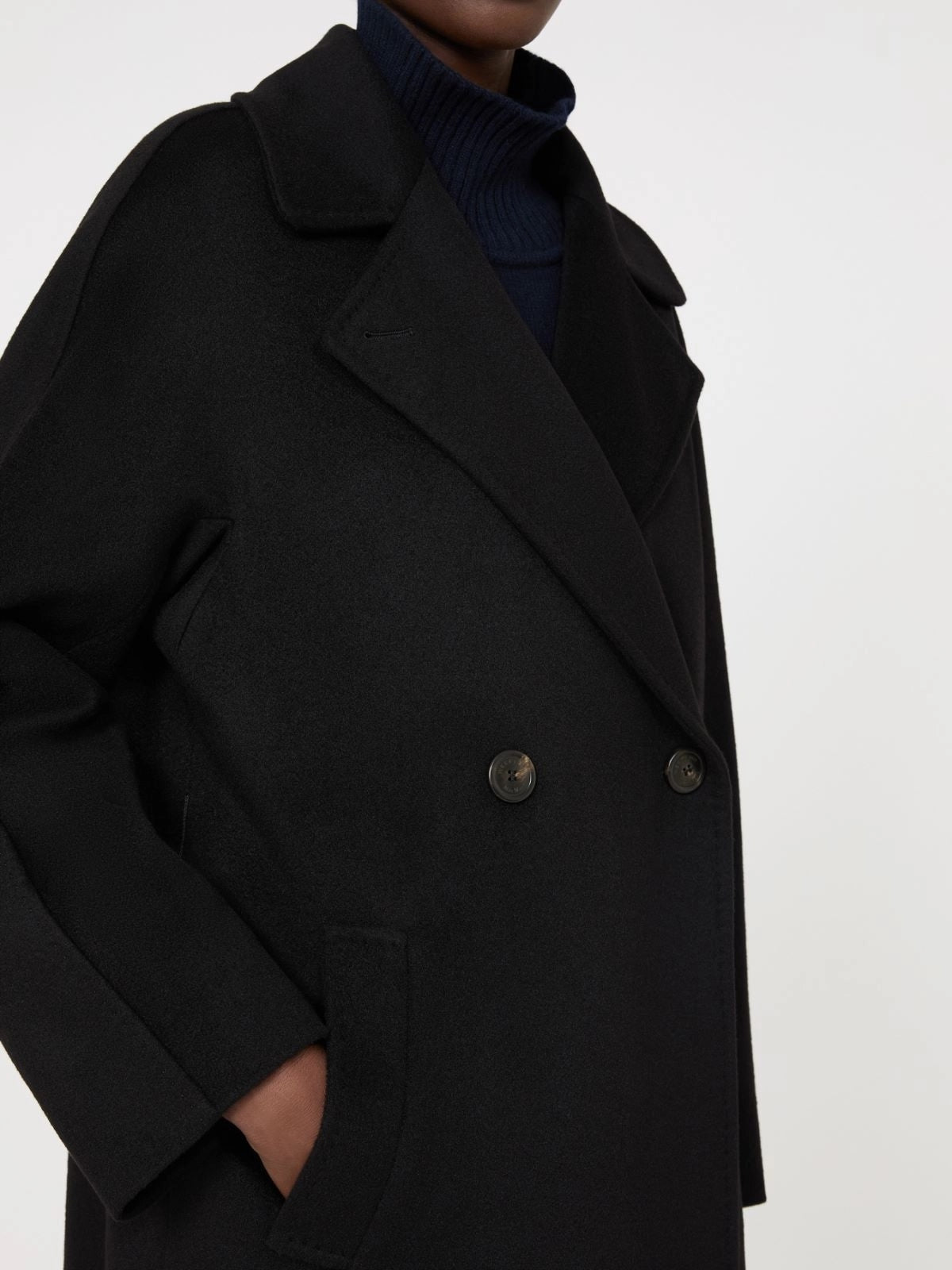 WEEKEND Cappotto in drap di cachemire - NERO WKDCASCIA 010 WEEKEND