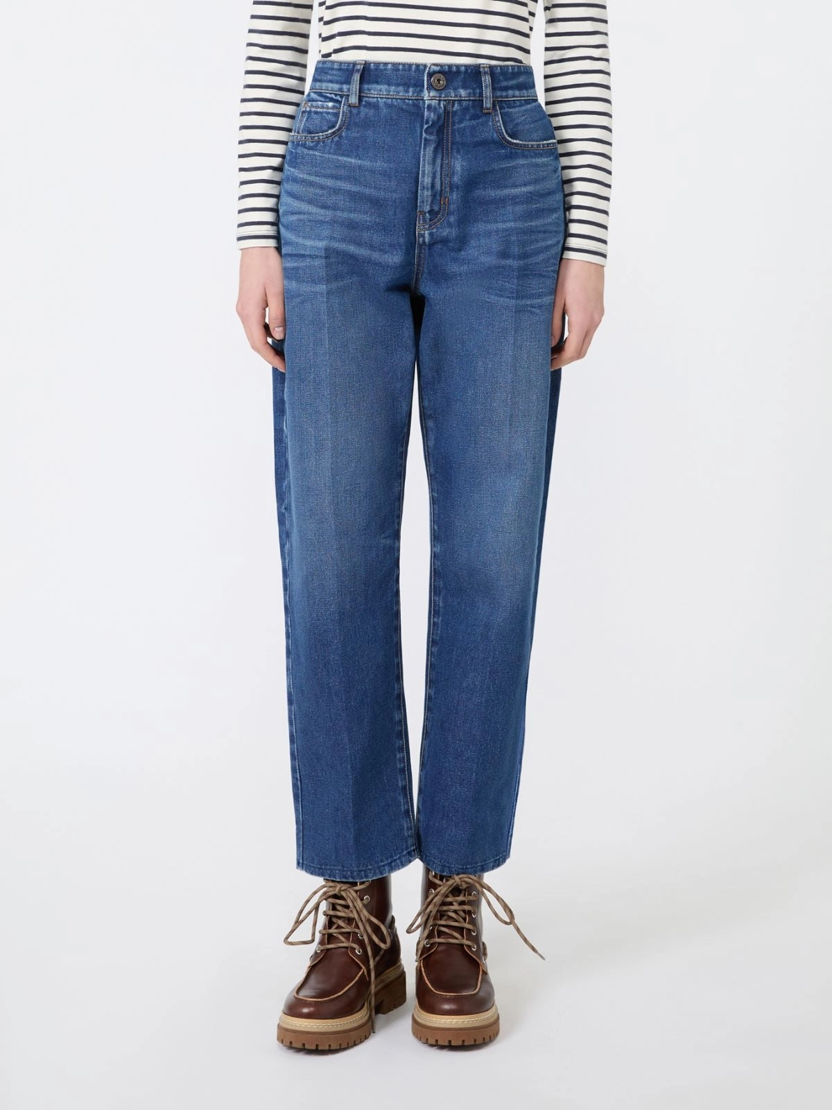 Jeans tapered in denim di cotone - BLU<BR/> WKDCEDRO 008 WEEKEND
