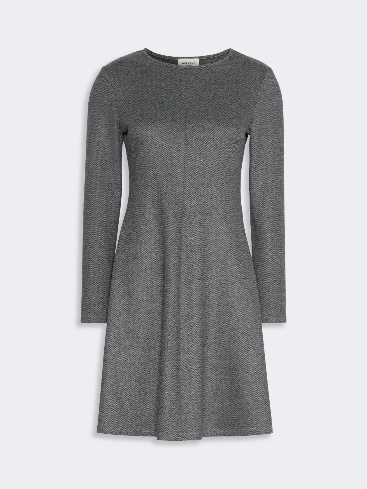 Abito svasato in jersey jacquard - GRIGIO MEDIO WKDESULE 004 WEEKEND