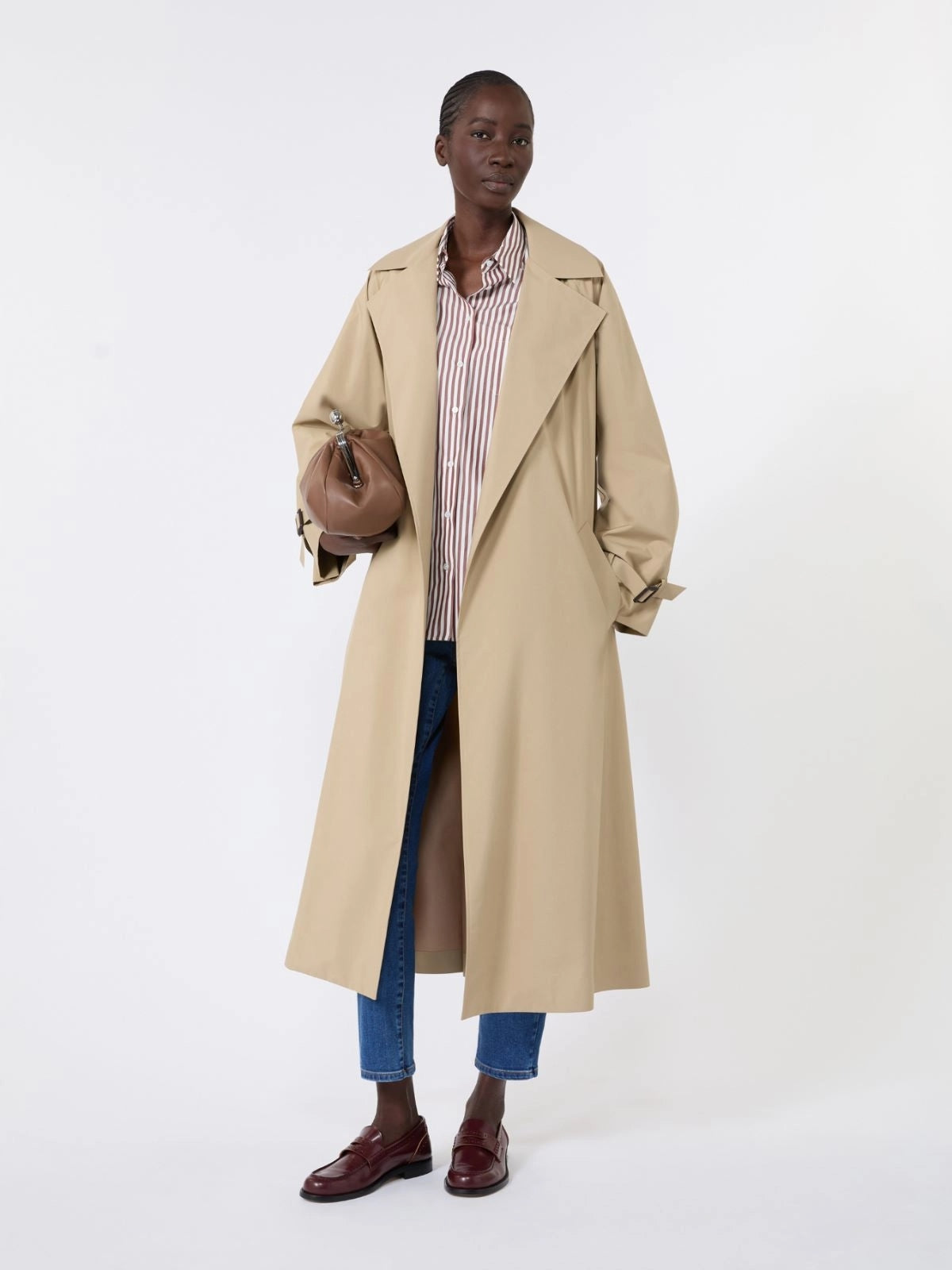 WEEKEND Trench lungo in tela tecnica antigoccia - BEIGE WKDFATTO 001 WEEKEND