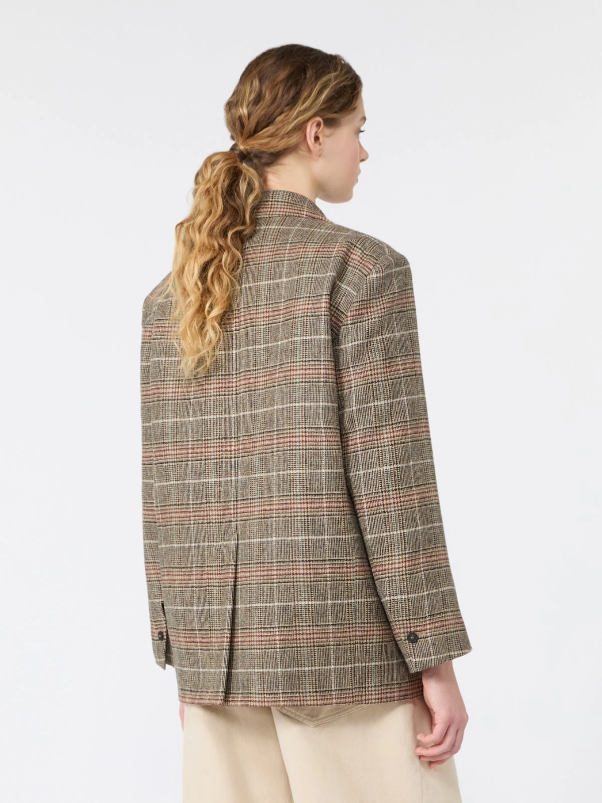 WEEKEND Blazer monopetto in lana Principe di Galles - CAMMELLO<BR/> WKDFEBO 003 WEEKEND