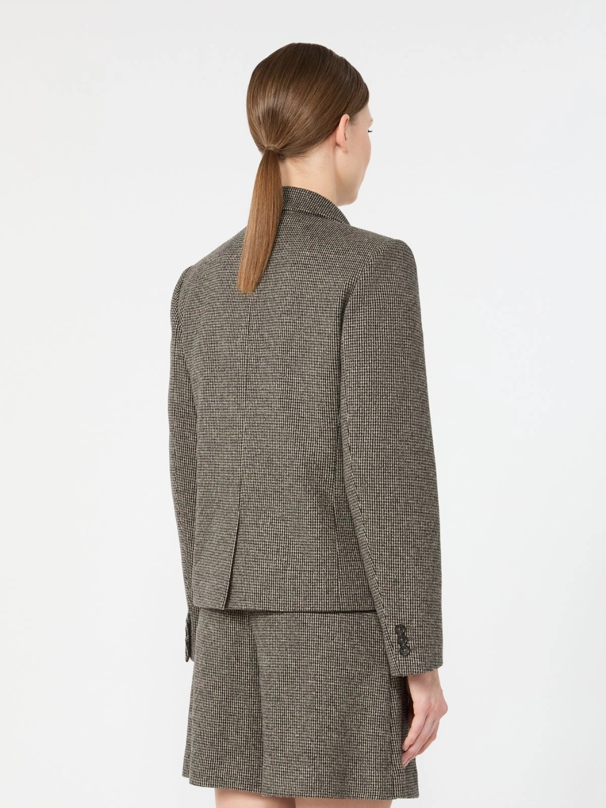 Giacca doppiopetto in jersey micro jacquard - MARRONE<BR/> WKDGRADO 002 WEEKEND