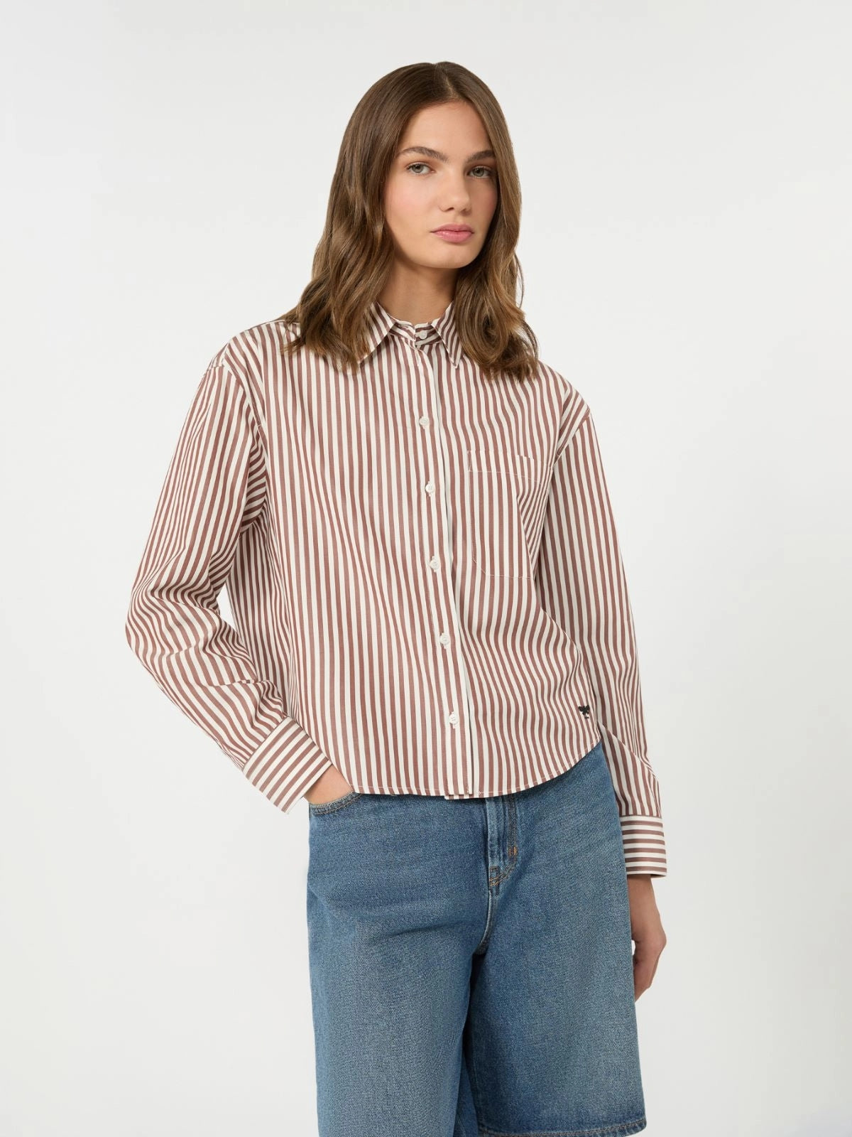 WEEKEND Camicia in popeline di cotone - TERRACOTTA<BR/> WKDPANETTO 004 WEEKEND