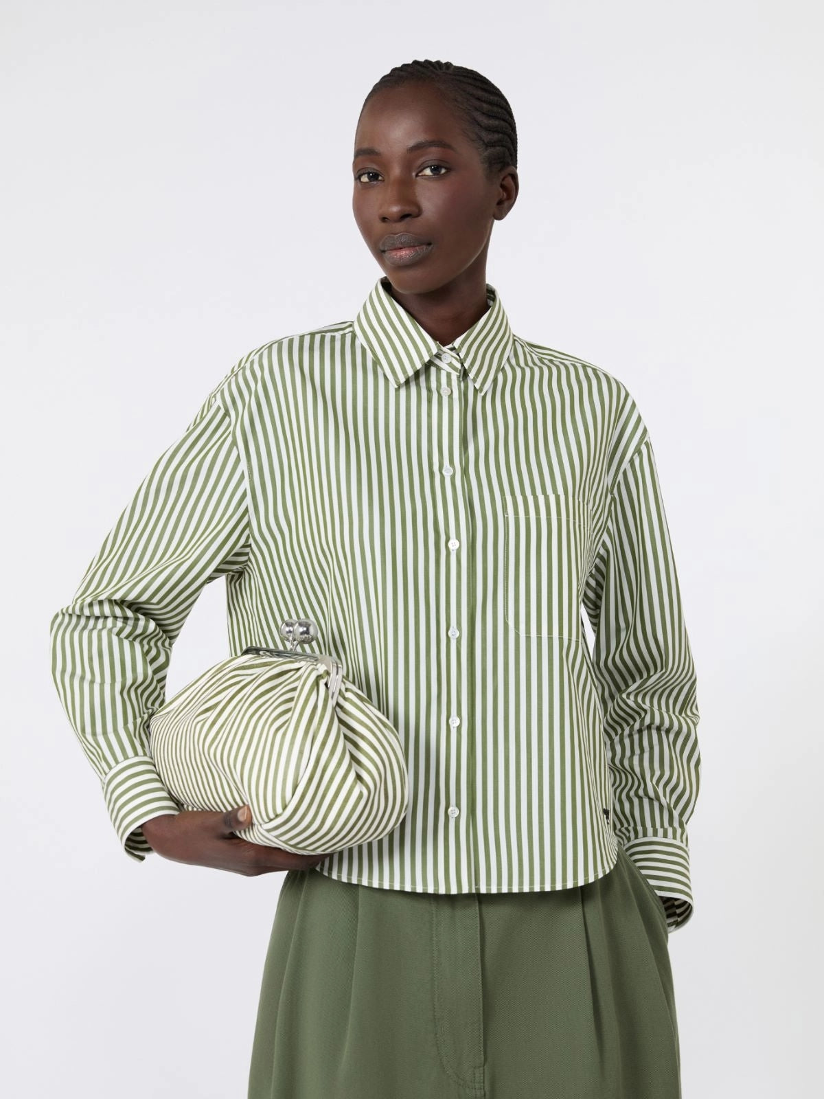 WEEKEND Camicia in popeline di cotone - VERDE WKDPANETTO 005 WEEKEND