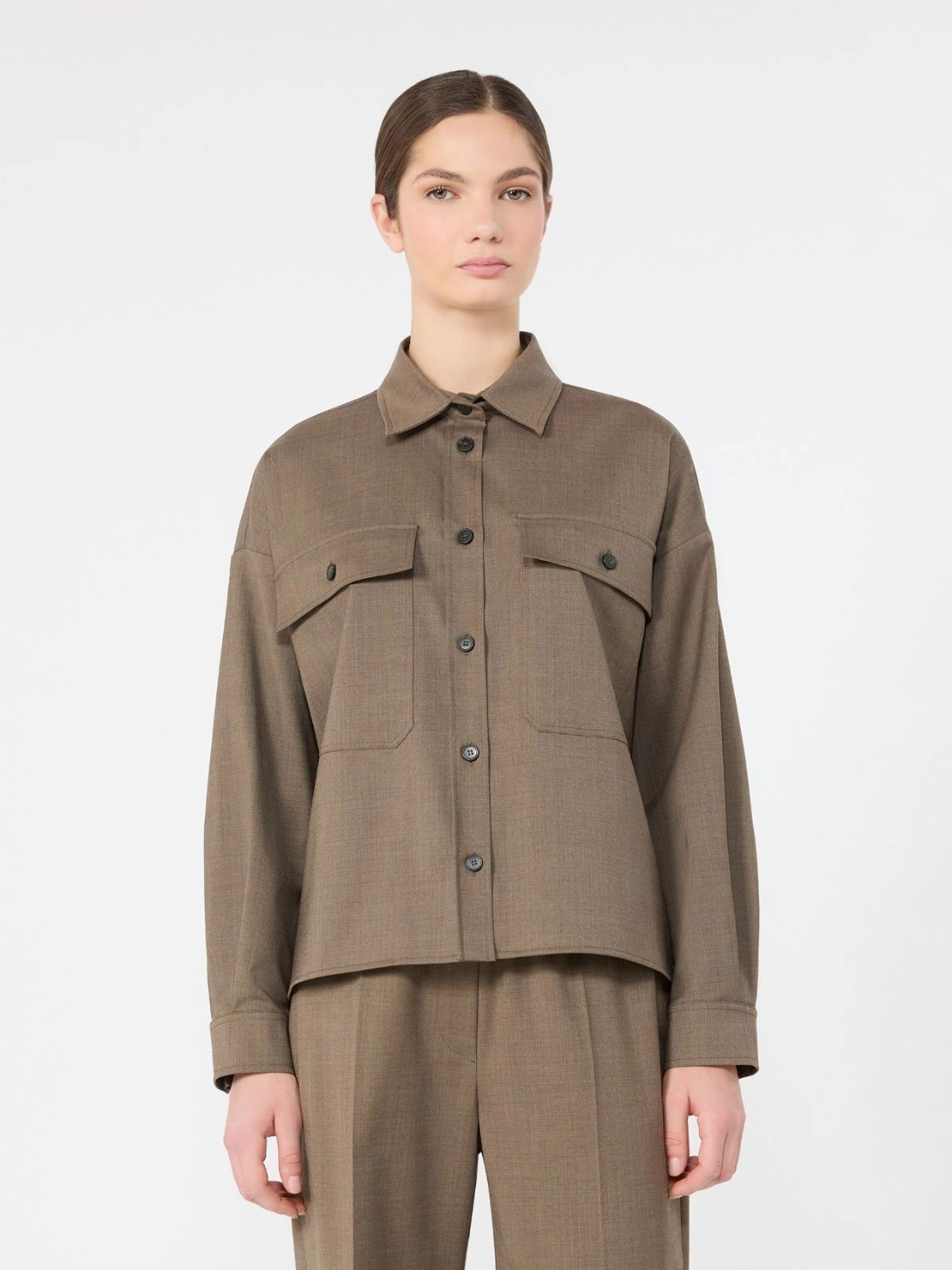 WEEKEND Giacca in batavia di lana stretch - MARRON GLACE'<BR/> WKDRADURA 001 WEEKEND