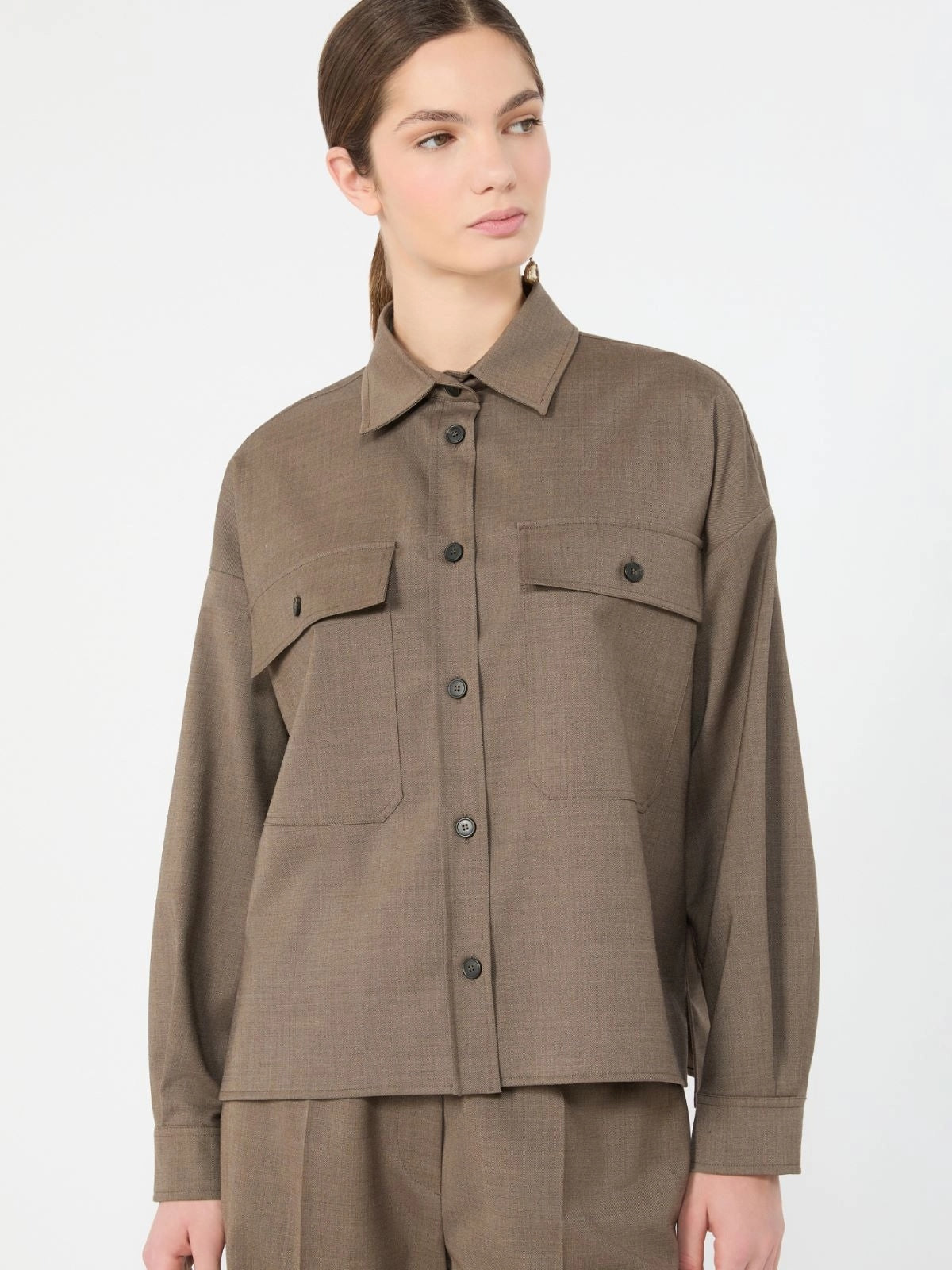 WEEKEND Giacca in batavia di lana stretch - MARRON GLACE'<BR/> WKDRADURA 001 WEEKEND