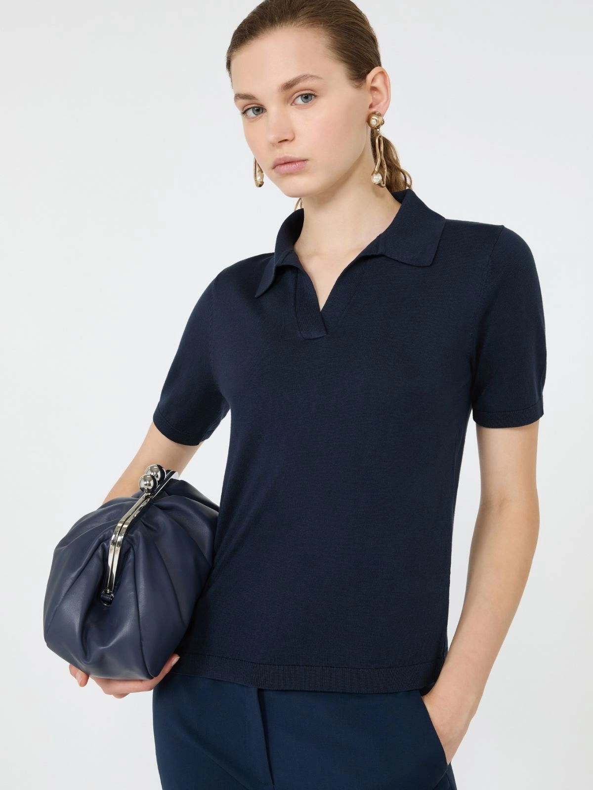Maglia in filato di seta e cotone - BLU WKDRONCOLO 004 WEEKEND