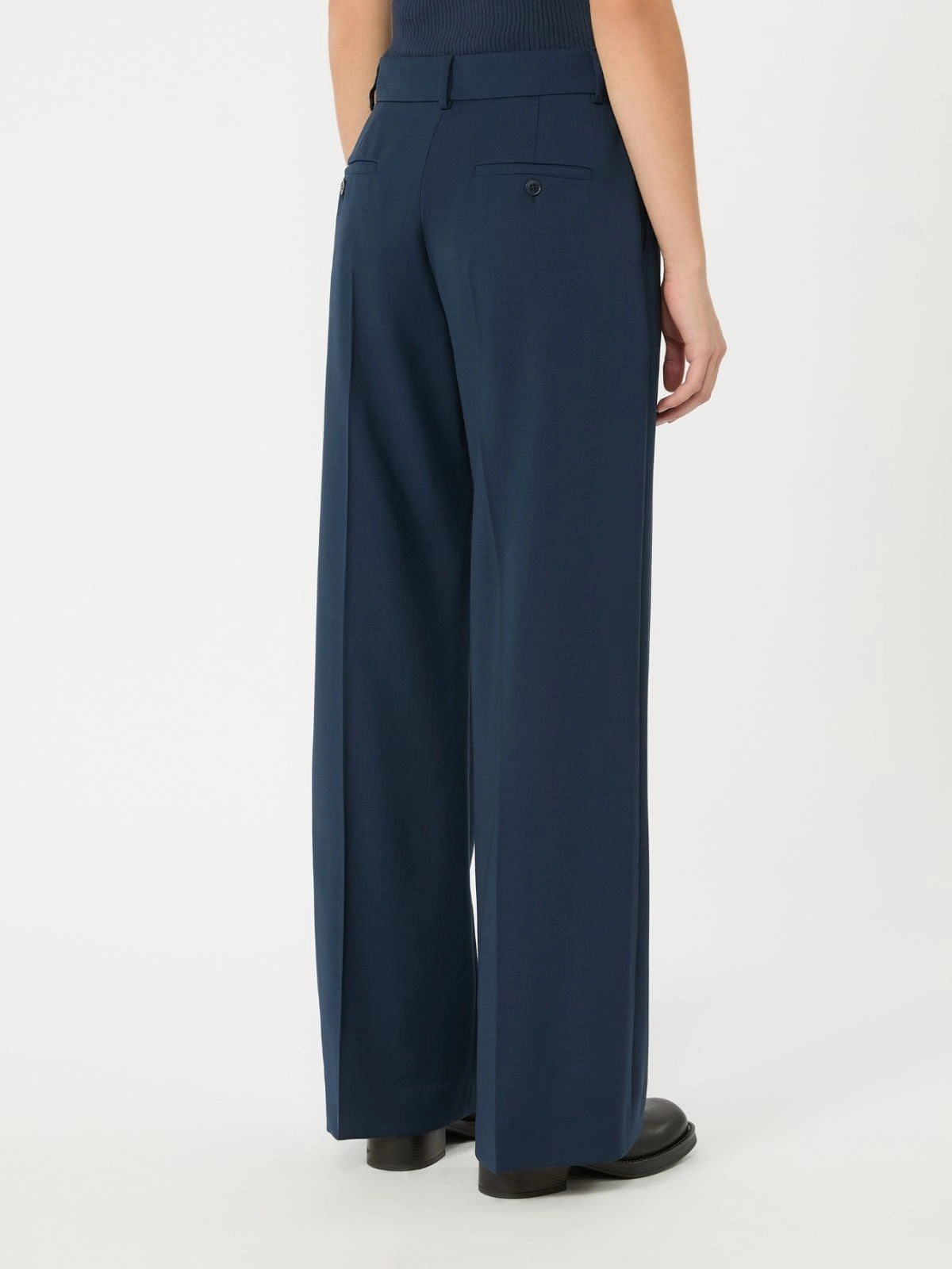 weekend Pantalone palazzo in lana stretch - BLU WKDVISIVO 001 WEEKEND