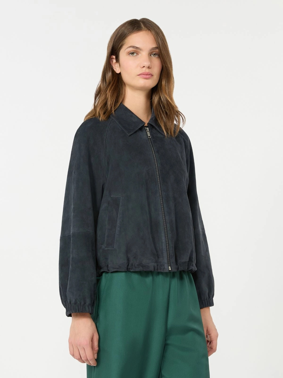 WEEKEND Giacca in suede - BLU<BR/> WKDZUPPA 003 WEEKEND