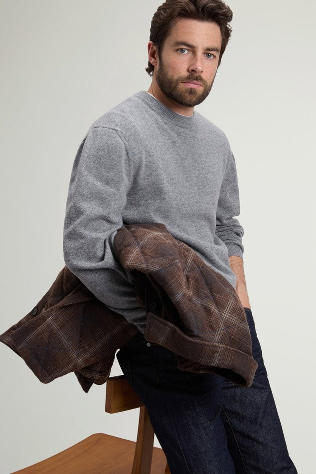 Maglione girocollo in pura lana vergine<BR/> CFWOKN2063MRUF5094 185 WOOLRICH