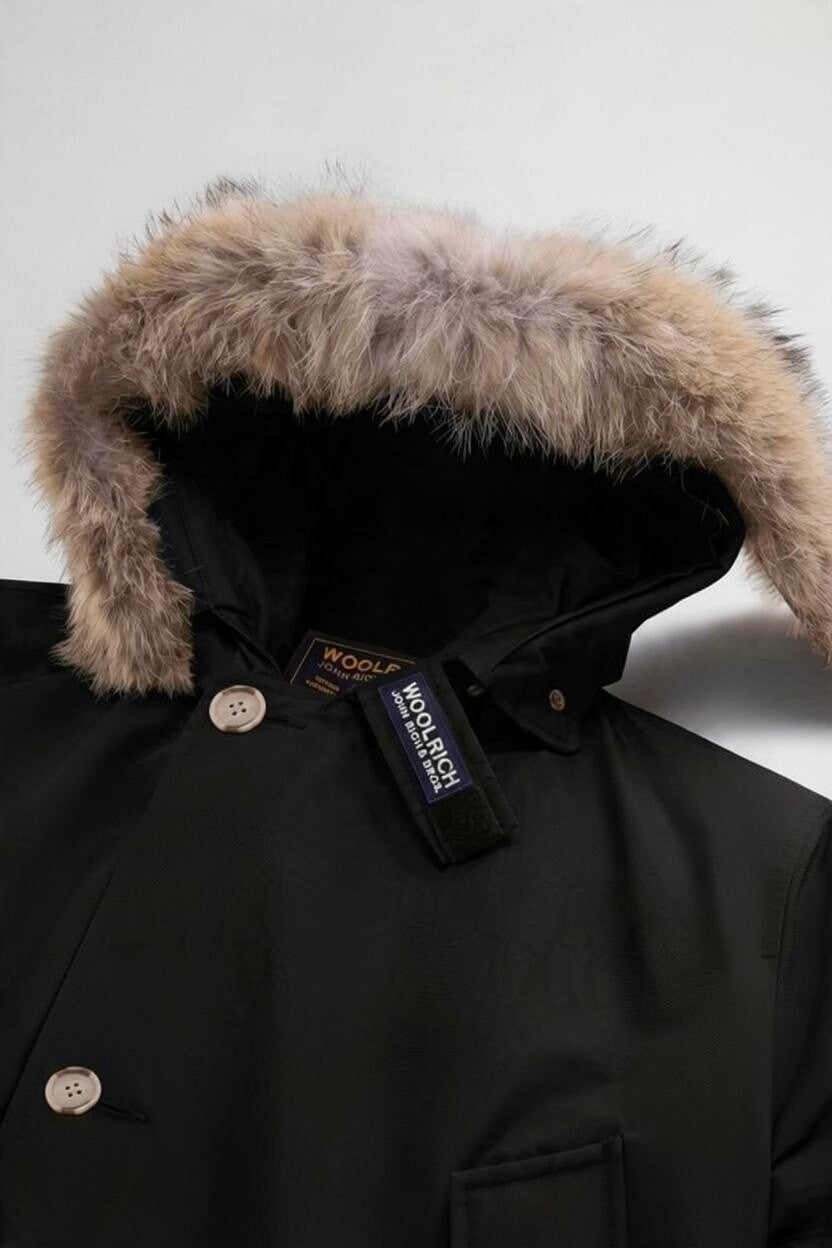 Arctic Parka in Ramar Cloth con pelliccia removibile<BR/> CFWOOU0482MBUT0001 BLK WOOLRICH
