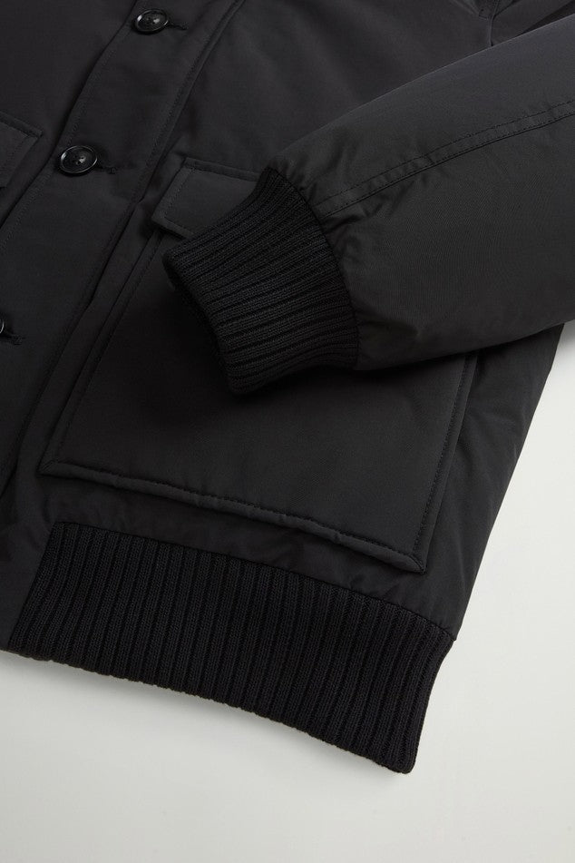 Bomber Polar in Ramar Cloth imbottito con cappuccio<BR/> CFWOOU2238MRUT0001 BLK WOOLRICH