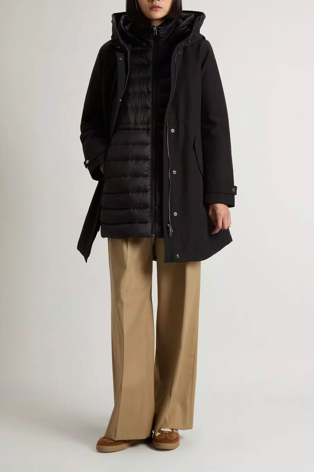 WOOLRICH Parka 3 in 1 in Ramar Cloth CFWWOU1105FBUT0001 BLK WOOLRICH