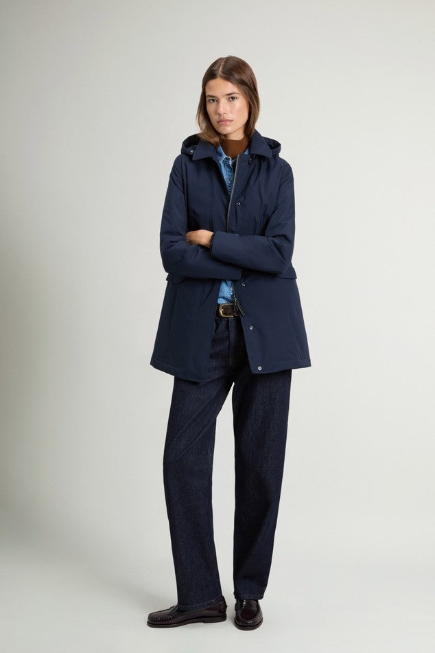 Cappotto in Light Stretch con cappuccio rimovibile<BR/> CFWWOU2203FRUT3342 3989 WOOLRICH
