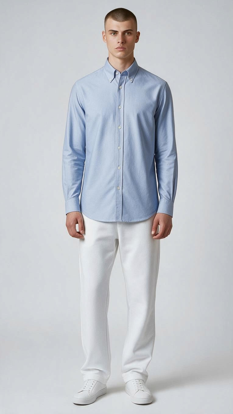 Camicia Collo Button Down celeste micro ACT50711460 060 XACUS