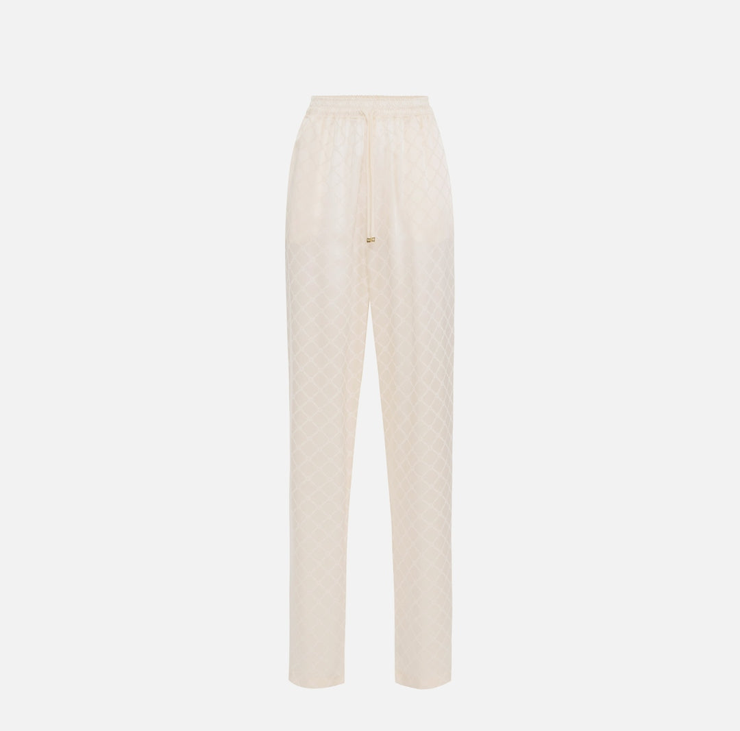 Joggers in satin con losanga jacquard PA09152E2 193 ELISABETTA FRANCHI