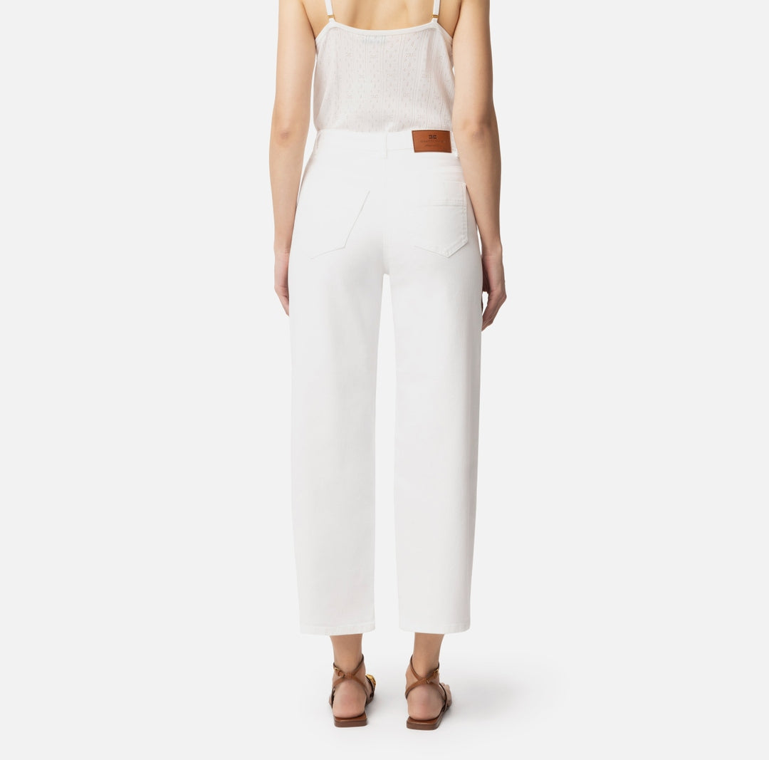 Jeans donna in cotone tinto con charm logato PJ87D51E2 360 ELISABETTA FRANCHI