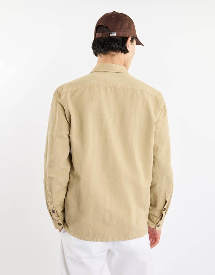 Camicia uomo in canvas NCMA150261TXBR C008 FAY