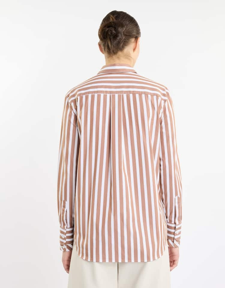 Camicia Regular in Cotone Stretch a Righe NCWA150568SXBH S003 FAY