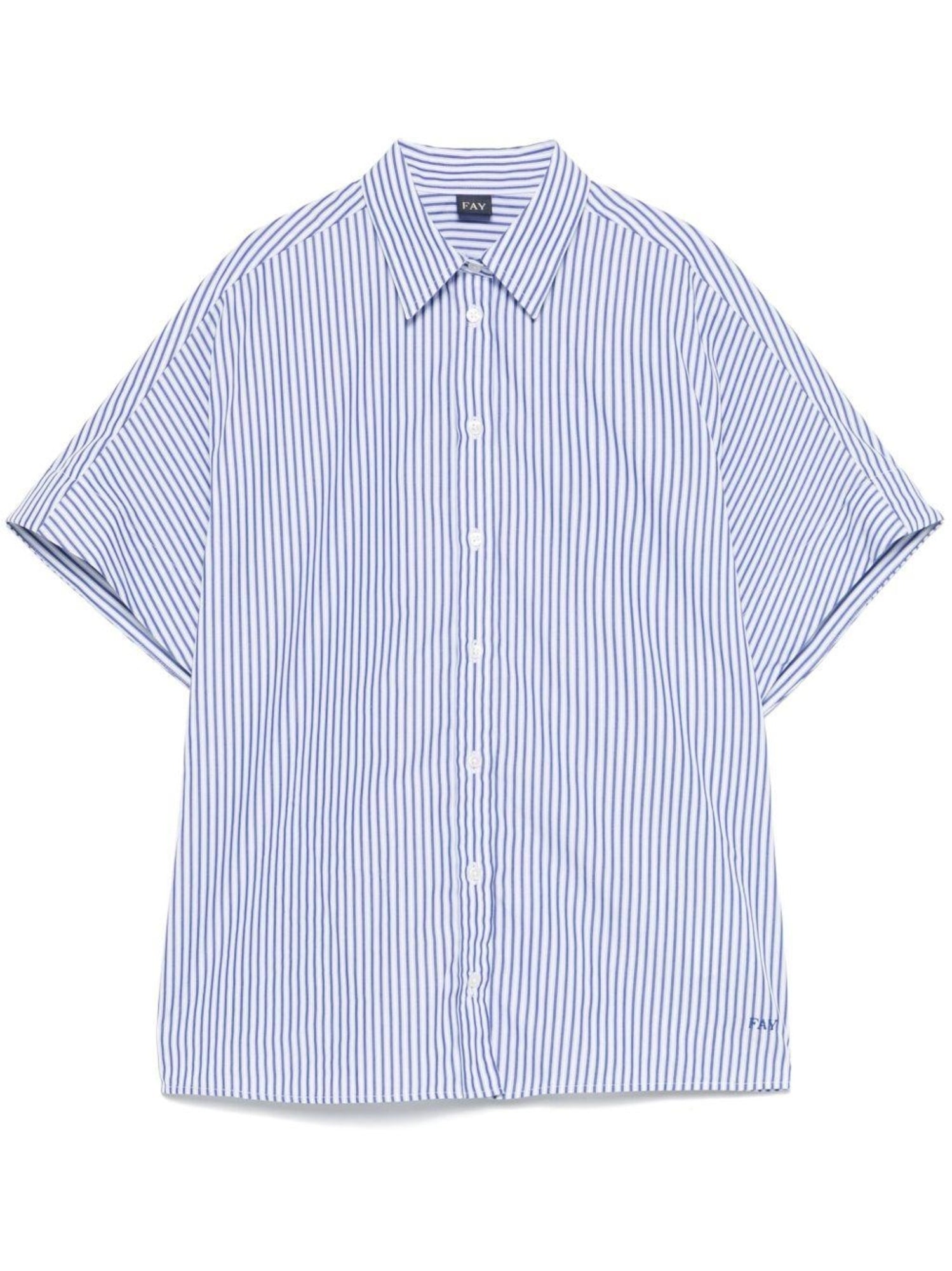 Camicia Regular in Cotone a Righe NCWA2505660XBI U604 FAY