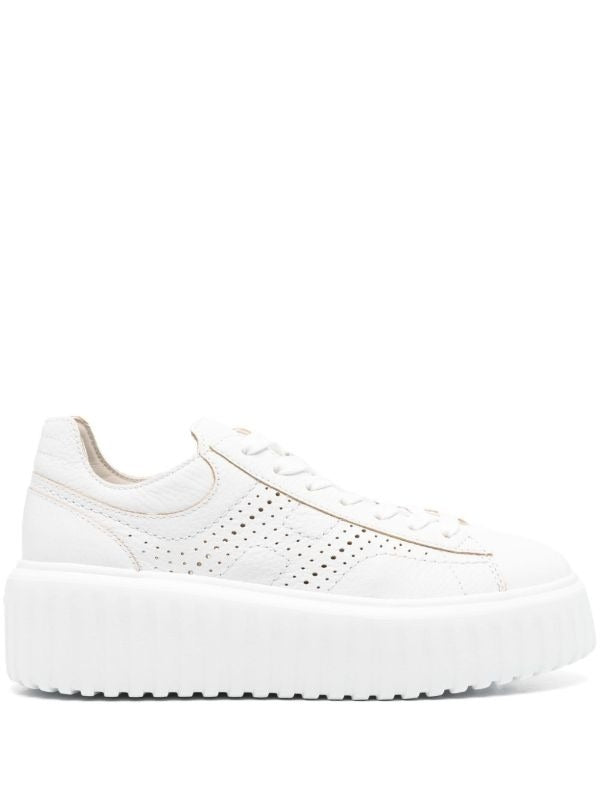 Hogan scarpe h-stripes bianco donna in pelle HXW6450FJ50KCO B001 HOGAN