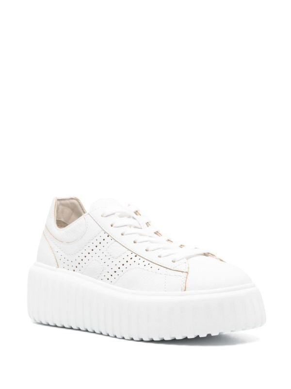 Hogan scarpe h-stripes bianco donna in pelle HXW6450FJ50KCO B001 HOGAN
