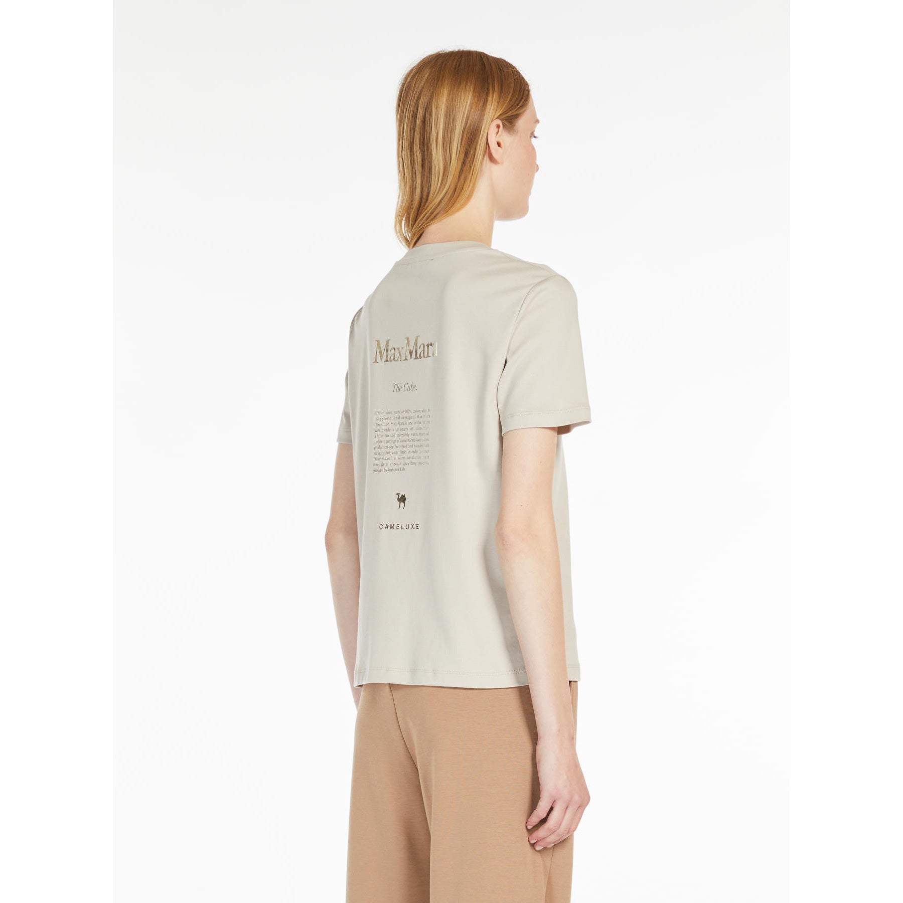 T-shirt donna in puro cotone con stampa QUIETO 002 S MAX MARA