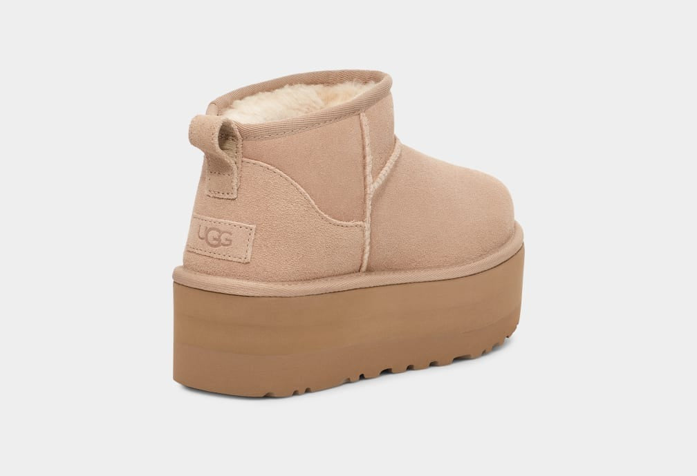 Scarpe donna classic ultra mini platform in pelle scamosciata 1135092 SAN UGG